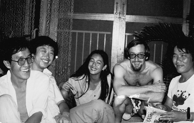 "Bangkok circa 1980 - (L-R) : KimGooi; Naoki Mabuchi (ABC News cameraman); Ing K (author, documentary and movie director/producer); John Hail (UPI bureau chief, Dpa editor); the late Sanee Mongkol (ABC News sound engineer)"